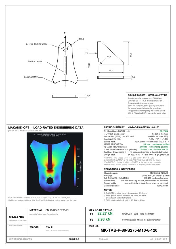 Rated A4 drawing of MK-TAB-P-89-S275-M10-6-120