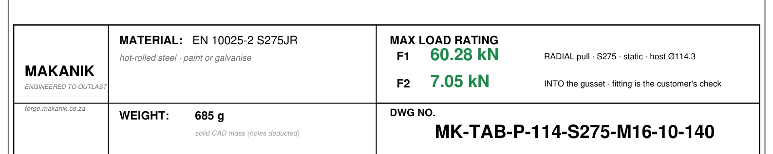 title block detail, MK-TAB-P-114-S275-M16-10-140