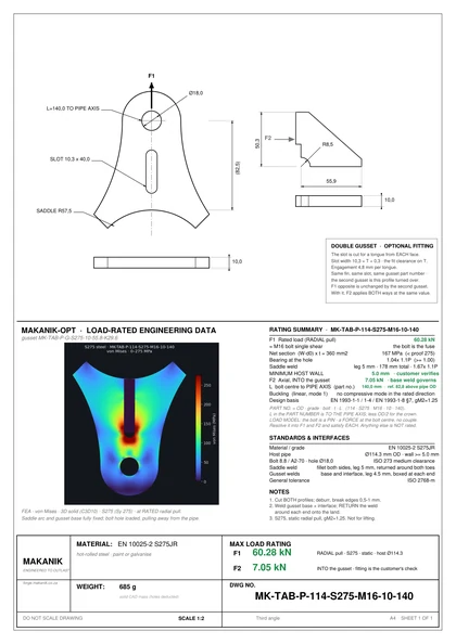 rated drawing sheet, MK-TAB-P-114-S275-M16-10-140